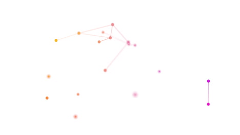 animation of neon network of connections spinning over white background