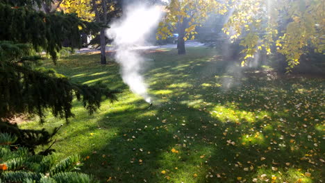 aspersor giratorio emergente que se apaga en otoño para la preparación para el invierno