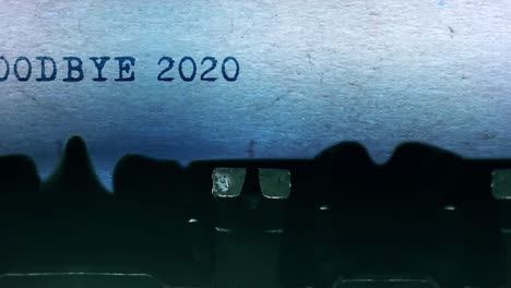 goodbye 2020 - typed message