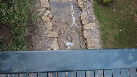 aerial view of a stream in a garden