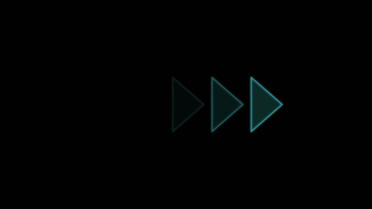 Glowing blue arrows sequentially appear, forming a horizontal line with smooth, luminous transitions