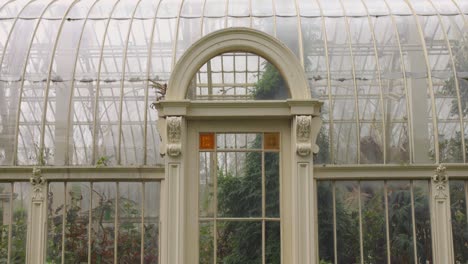 facade of the victorian green house of national botanic gardens in glasnevin, dublin, ireland