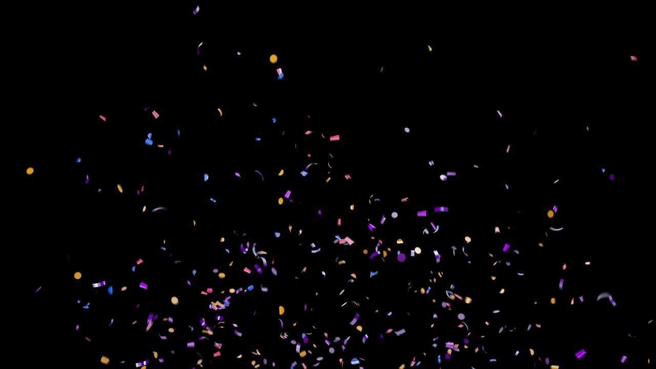 알파 채널과 함께 폭발 다채로운 콘페티 분수