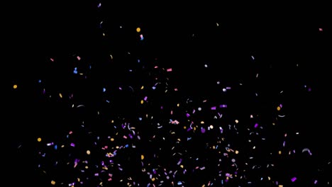 explosion multi-colored confetti fountain with alpha channel