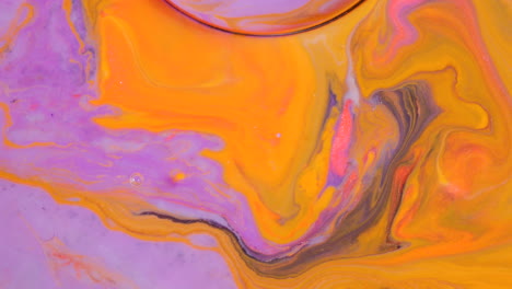 abstract fluid art with orange and purple hues