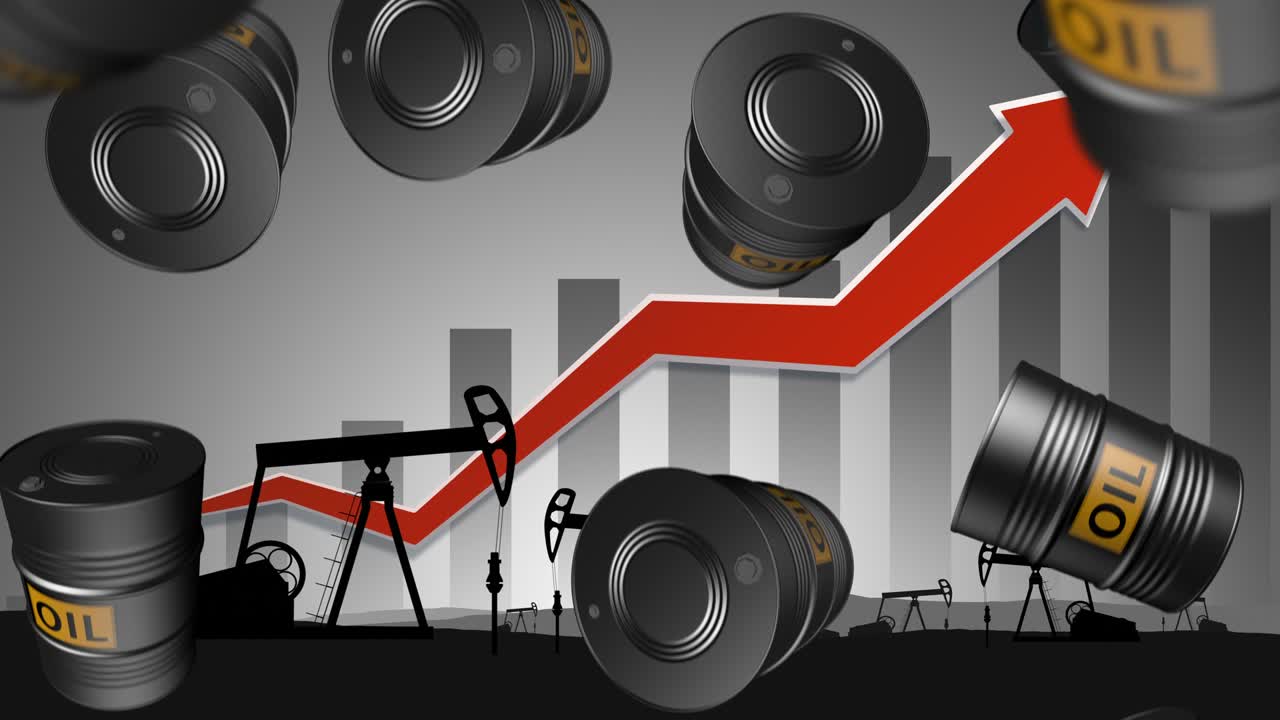 세계 석유 가격 개념 3d 렌더링