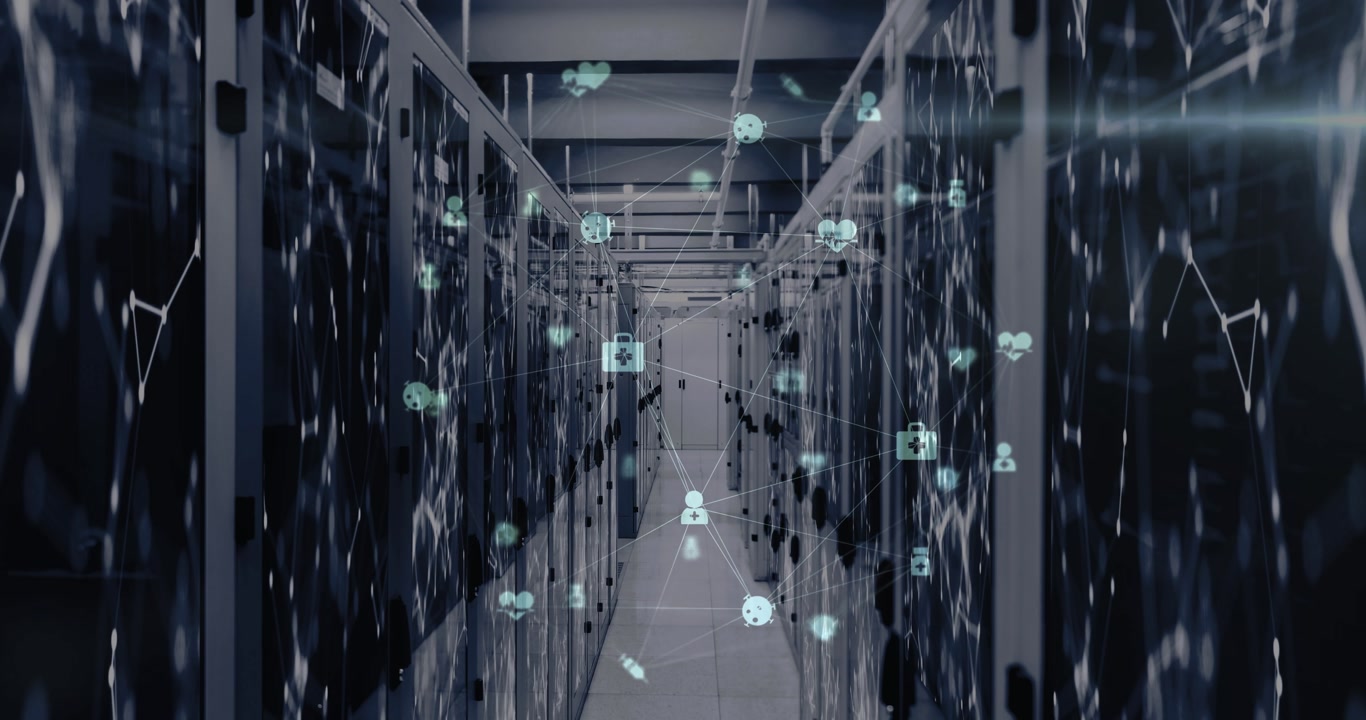 Animation of data processing over computer servers