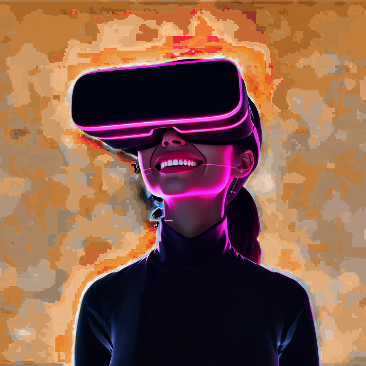 Futuristic virtual reality experience animation isolated asset, transparent 4K video, alpha channel