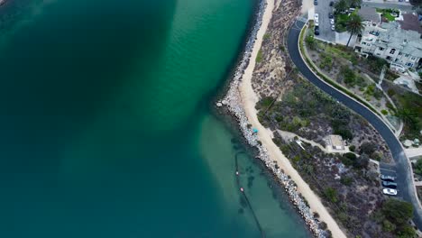 aerial shot of carlsbad lagoon slow pan up