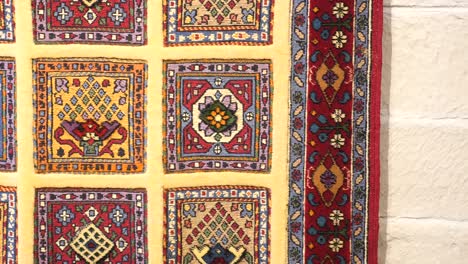 close-up of a colorful turkish carpet with intricate patterns