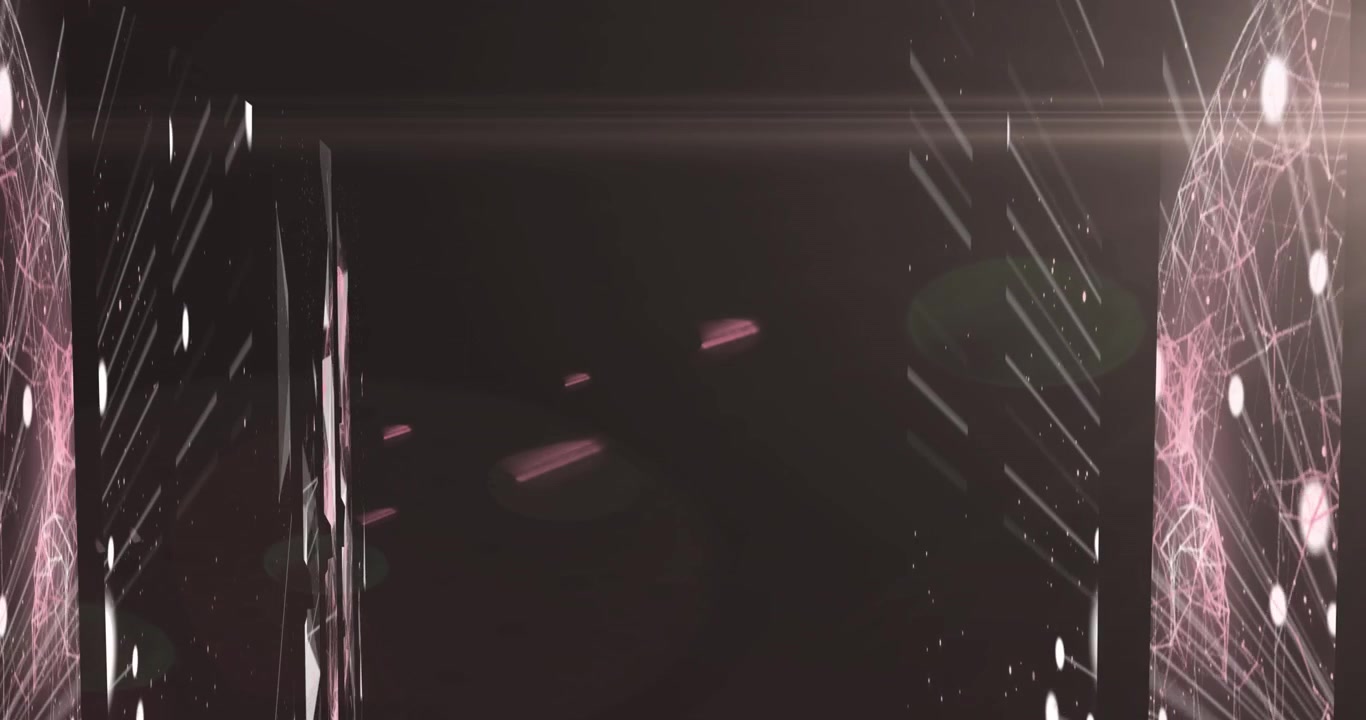 Animación de puntos de luz sobre red de conexiones sobre fondo negro