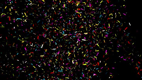 colorful confetti on black background