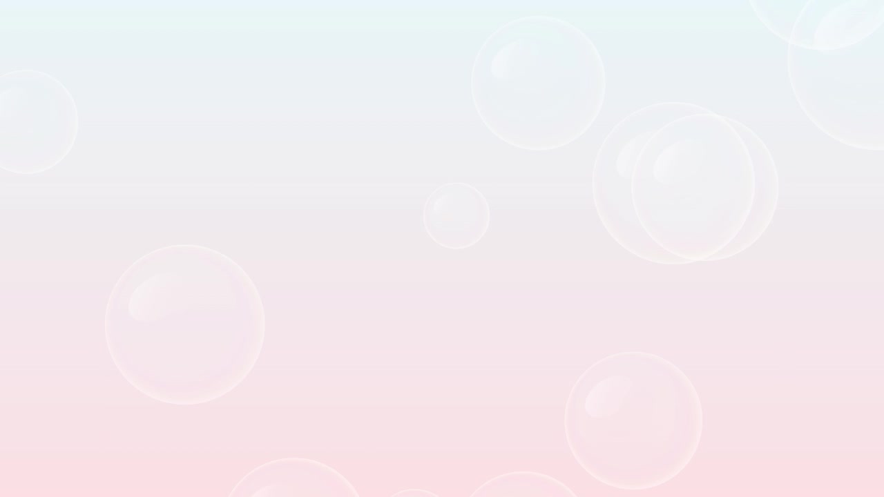 ฟองสบู่โปร่งใสลอยอยู่บนพื้นหลังไล่ระดับสีพาสเทลอ่อนนุ่ม