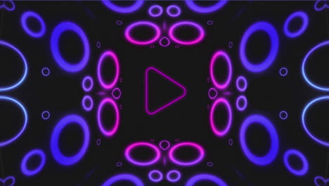 animation of arrow and shapes on black background