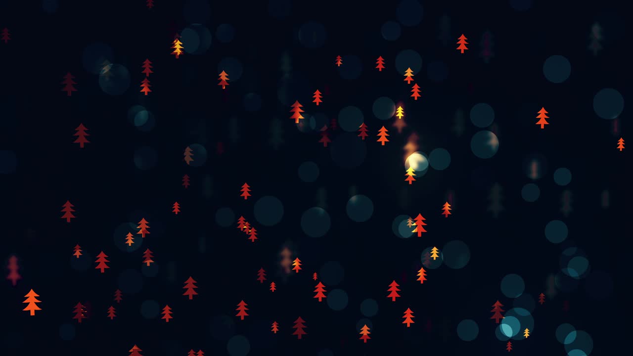 movimiento lento de los pequeños árboles de navidad borrosos y brillantes