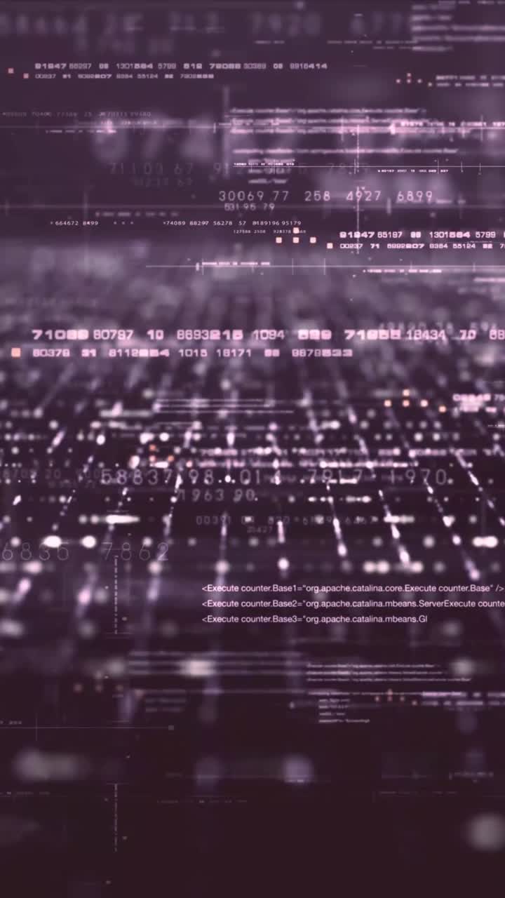 Abstract Digital Data Flowing with Numbers and Code