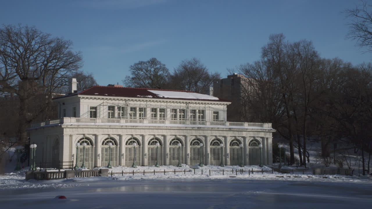 Brooklyn's Prospect Park Boathouse. Shot on a winter day in New York City