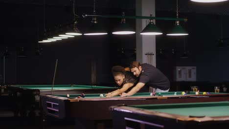 pool players in action