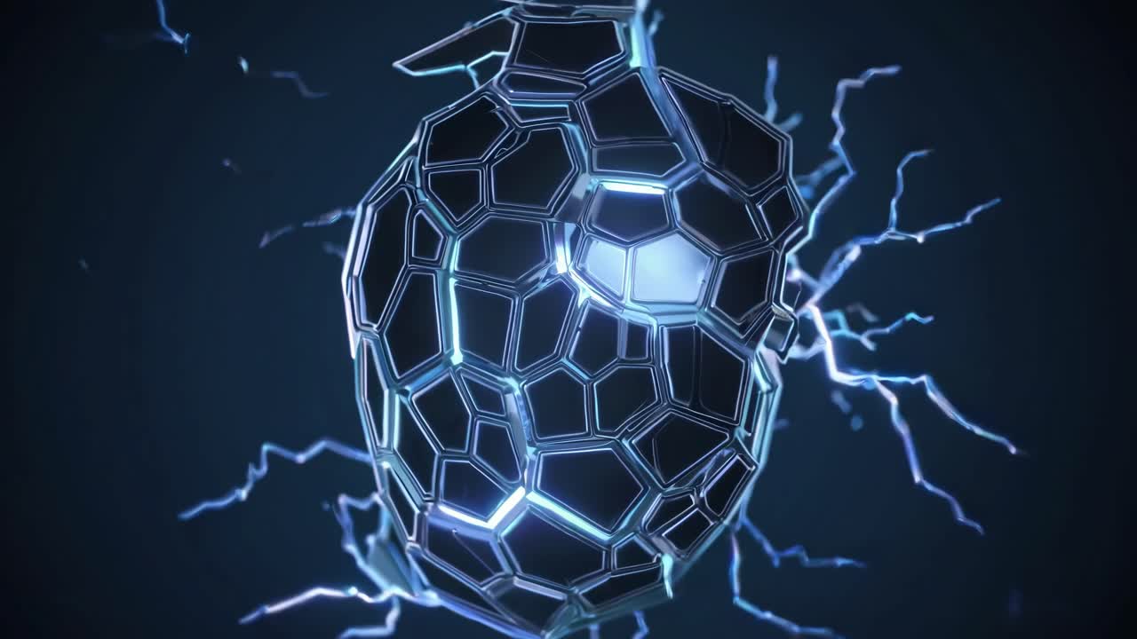 Futuristic Abstract Heart with Electrical Energy