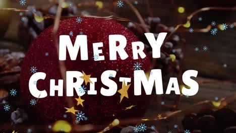 Animation-of-merry-christmas-text-over-christmas-decorations