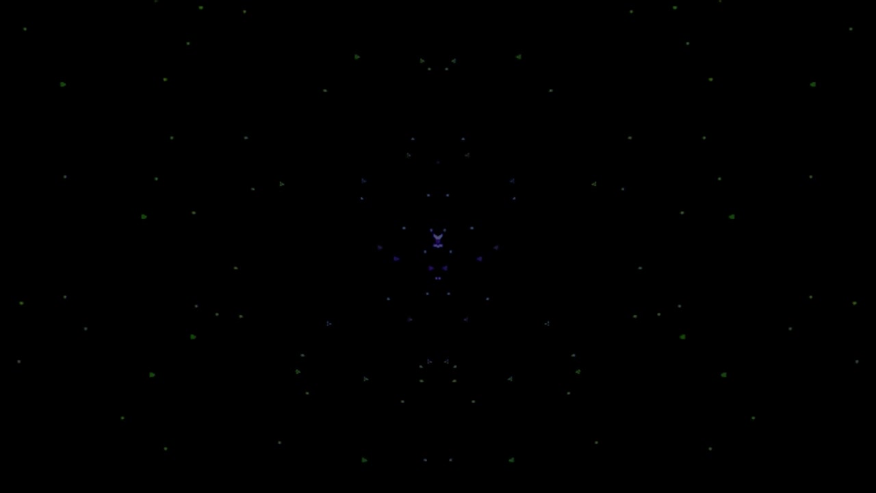 Abstract Digital Particle Animation with Symmetrical Geometric Patterns