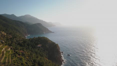 Mallorca-drone-footage-Serra-de-Tramuntana-in-4K---Tourists-visiting-viewing-point---Enjoying-view-of-the-landscape-and-the-Mediterranean-Sea---Serra-de-Tramuntana-Westcoast---Torre-del-Verger-Majorca