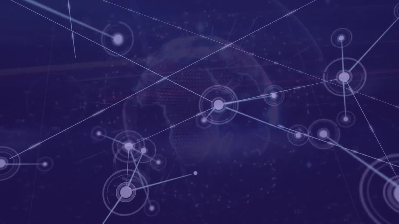 animación de las conexiones con el procesamiento de datos en todo el mundo