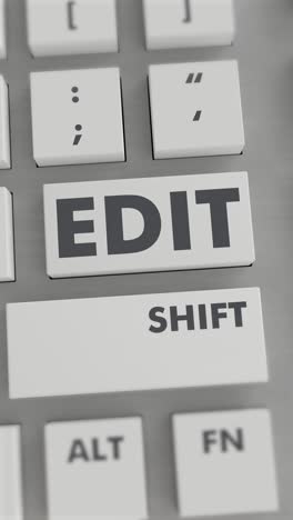 impresión del botón de edición en el teclado vídeo vertical