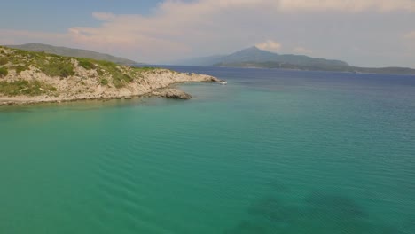 aerial: coastline of samos, greece