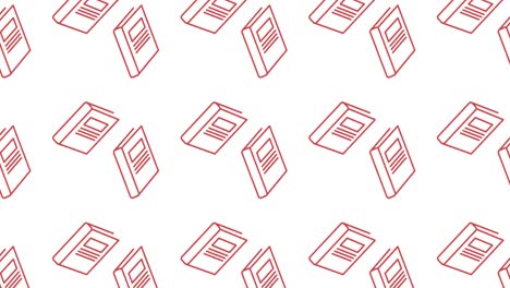 animation of school items icons moving on white background