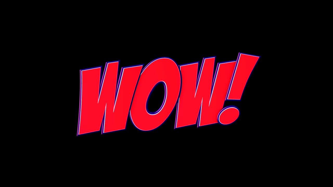 와우 코 텍스트 및 스피치 풍선 애니메이션, 알파 매트, 루프