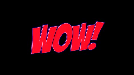 WOW Comic Text and Speech Balloon Animation, with Alpha Matte, Loop