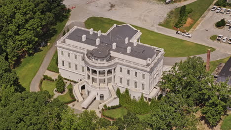 atlanta georgia aerial v976 establishing shot birds eye view drone fly around the white house replica at tyler perry studios, located at fort mcpherso - shot with mavic 3 pro cine - august 2023