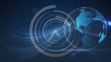 animation of clock moving over rotating globe
