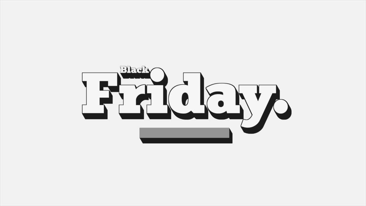 Moderne Black Friday-tekst på hvid gradient