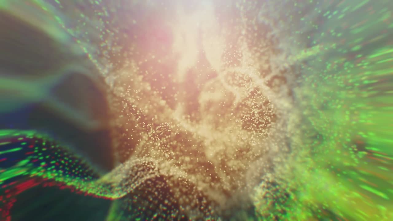 fondo abstracto renderizado en 3d. partículas caóticas con tamaño aleatorio