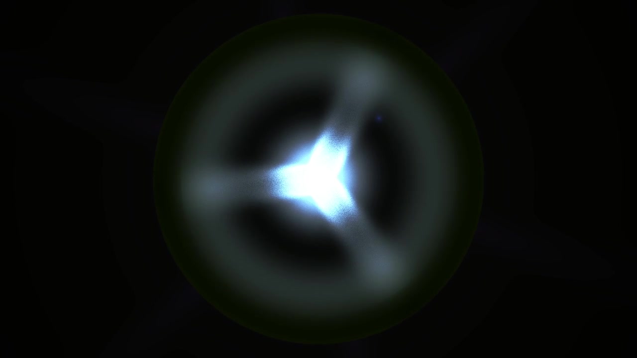 Luce Blu Luminosa Astratta Pulsante nello Spazio Scuro
