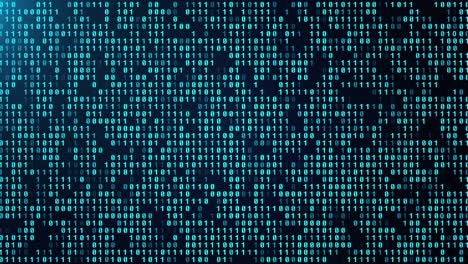 4k digits moving algorithm binary code loop background animation with on screen hud interface data