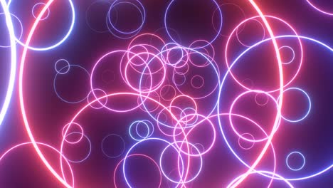 fast tunnel of ultraviolet fluorescent glowing neon circle rings zoom - 4k seamless vj loop motion background animation