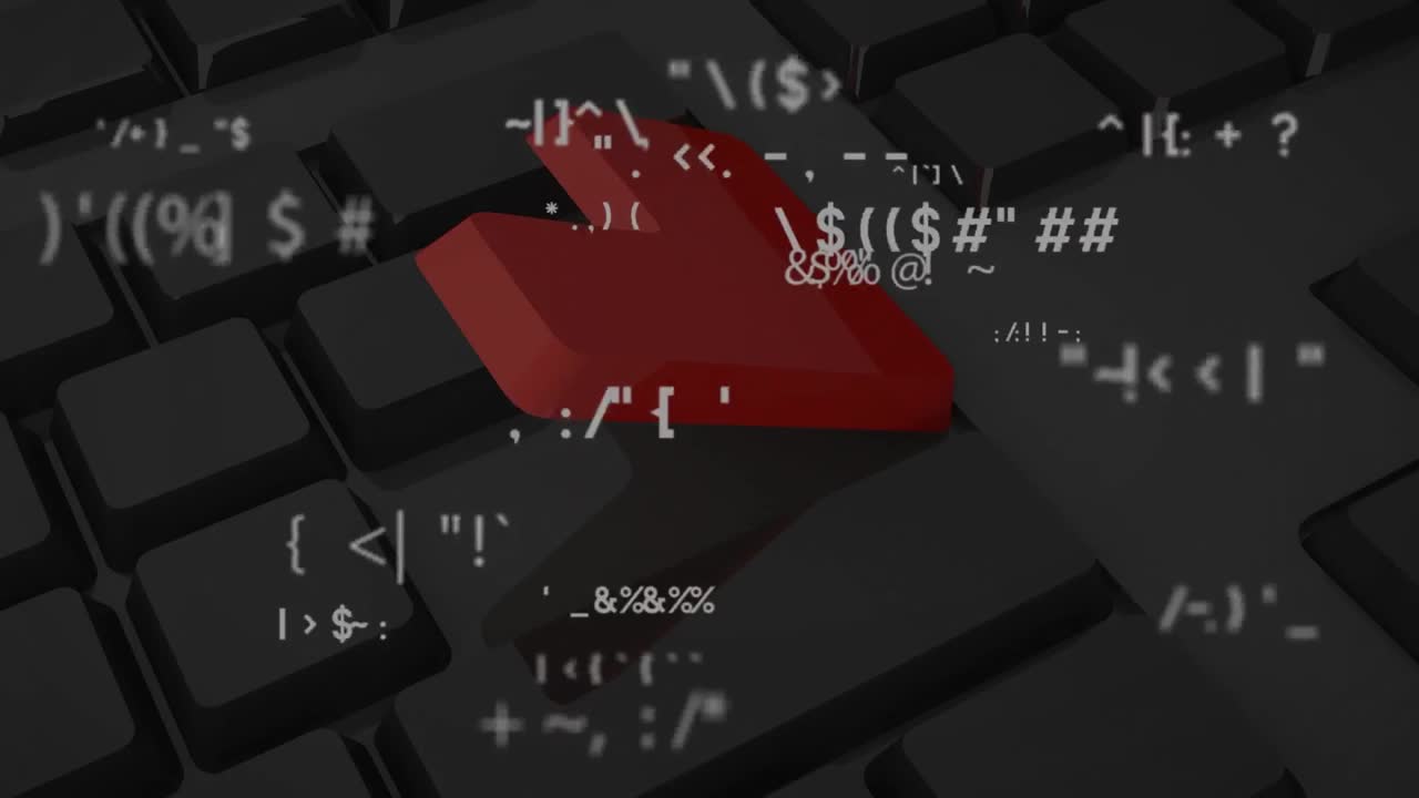 Animation of data processing over keyboard