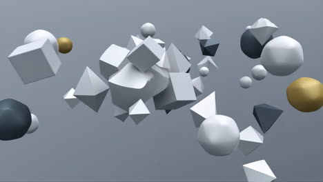abstract 3d geometric shapes floating in space