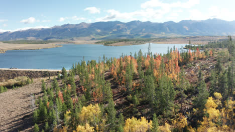 imágenes de drones del norte de colorado de colores de otoño en las montañas