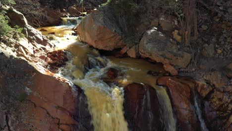 Cascada-Cerca-De-Ouray,-Colorado-A-Lo-Largo-De-La-Autopista-Del-Millón-De-Dólares.