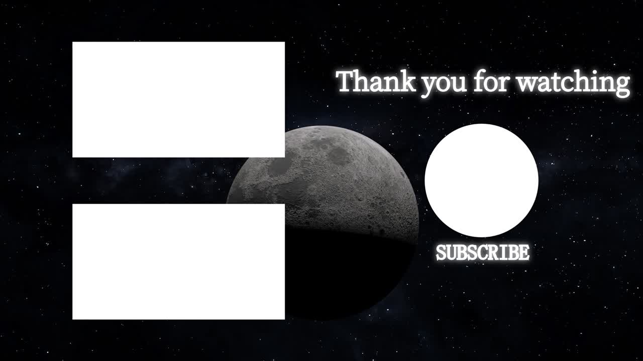 달의 공간 끝 카드 끝 화면 모션 그래픽