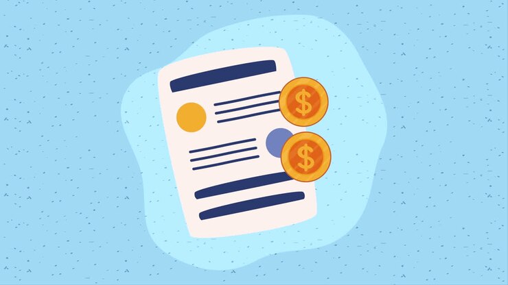 guldmønter dollars med dokument animation