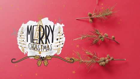 Animation-of-christmas-greetings-text-over-christmas-decorations