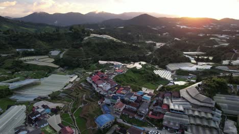 general landscape view of the brinchang district within the cameron highlands area of malaysia