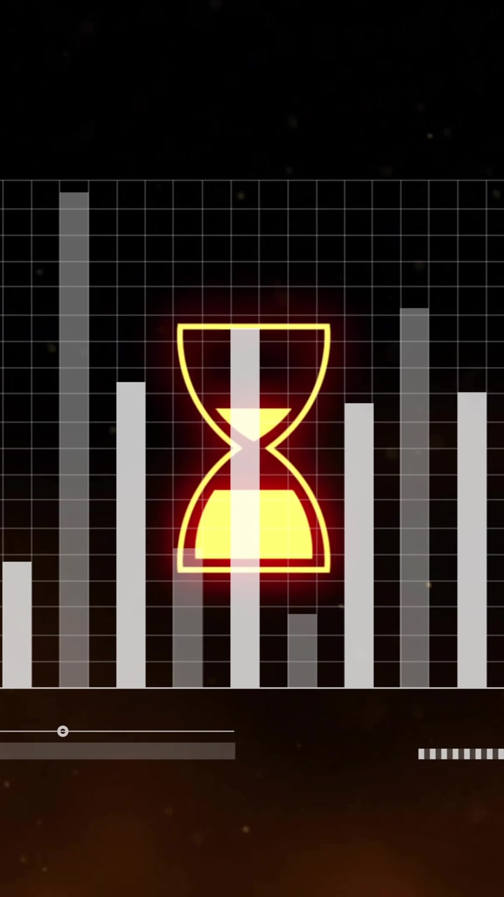 Animation of data processing over hourglass and diagrams