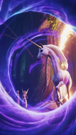magical unicorn in a mystical forest