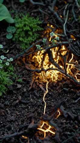 glowing branches in the garden